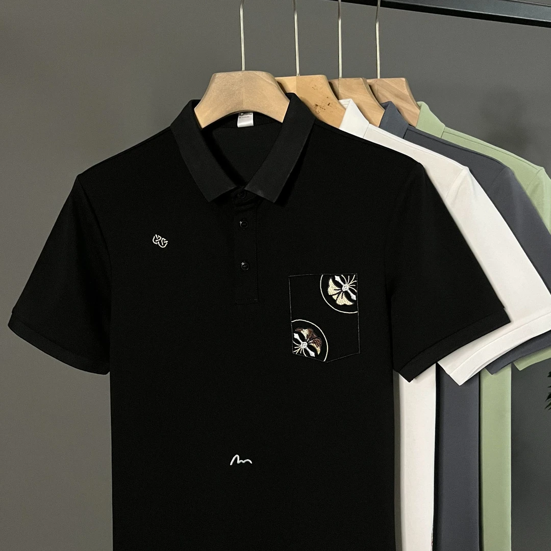 夏季短袖polo衫男士珠地棉商务休闲轻奢时尚百搭透气半袖翻领