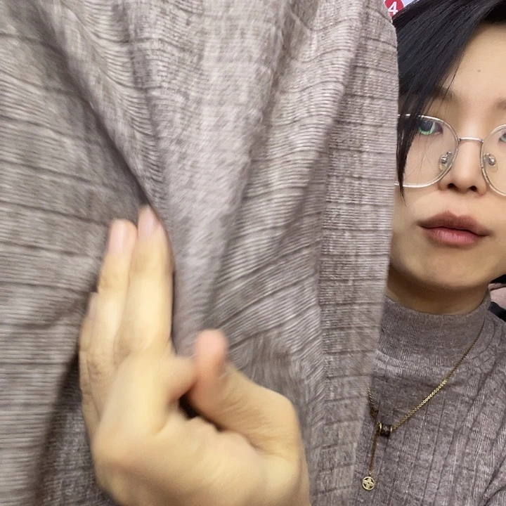 混纺咖色坑条羊绒1米