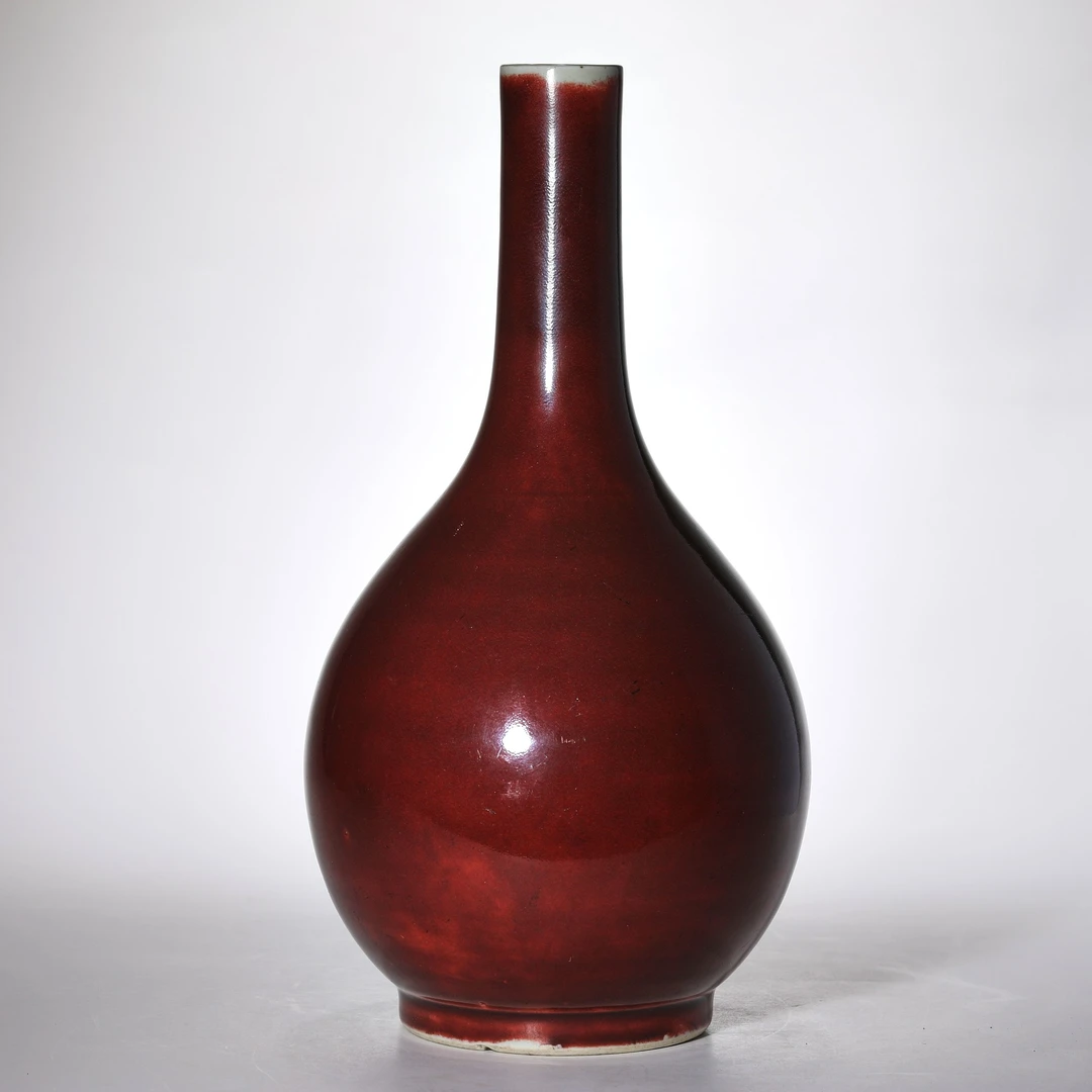 2868清中期·霁红釉胆瓶【古董拍卖】