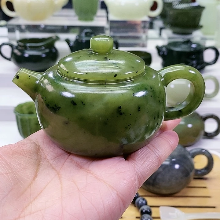 未镶嵌和田玉挂件京*茶壶