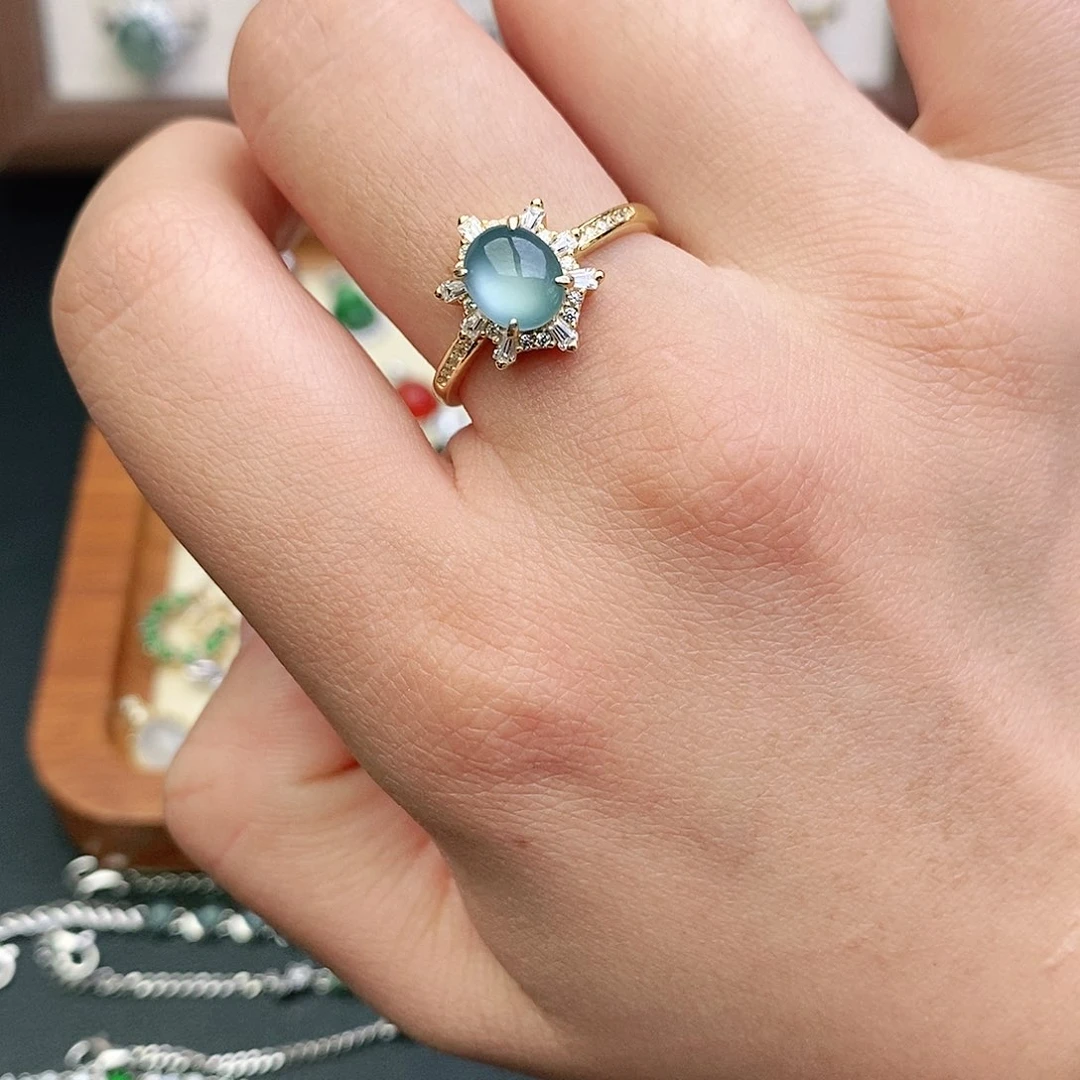 翡翠银S925镶嵌戒指