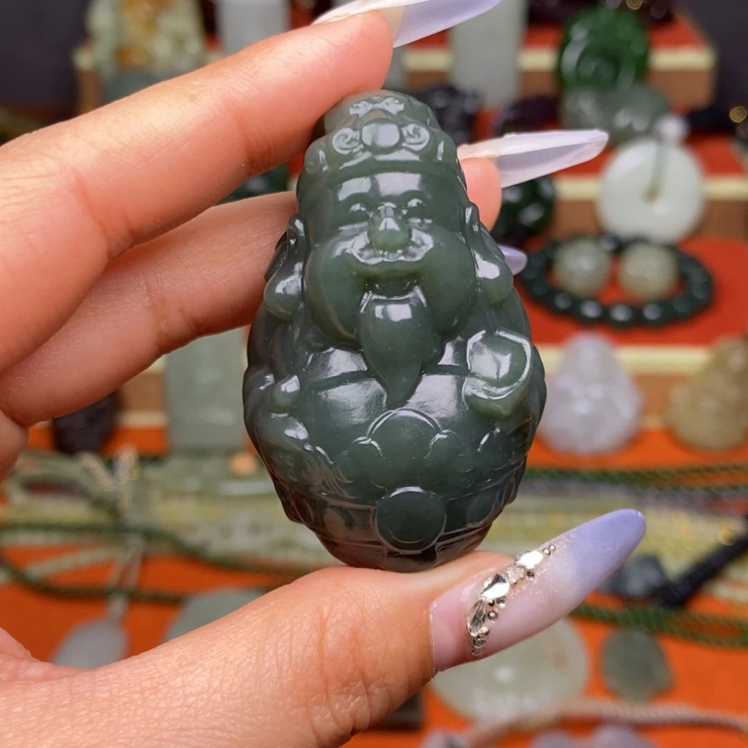 和田玉颈饰未镶嵌木*.穿绳需备注