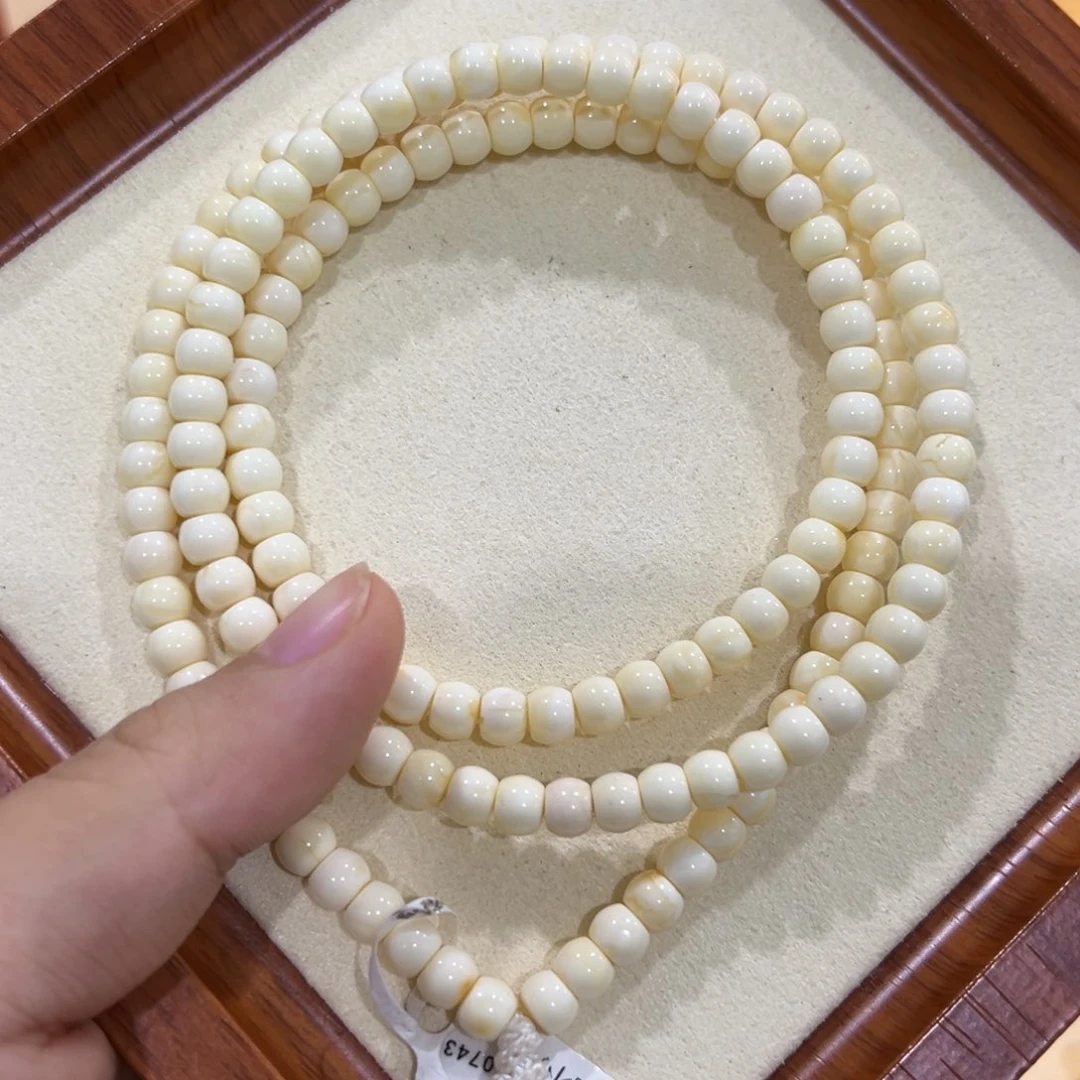 Z***℃手链蜜蜡未镶嵌5.5m瓷白老型108