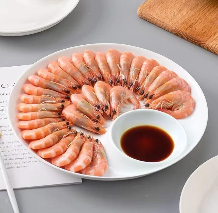 瓷县令9英寸子母盘分格盘带醋碟欧式纯白家用菜盘多功能寿司盘
