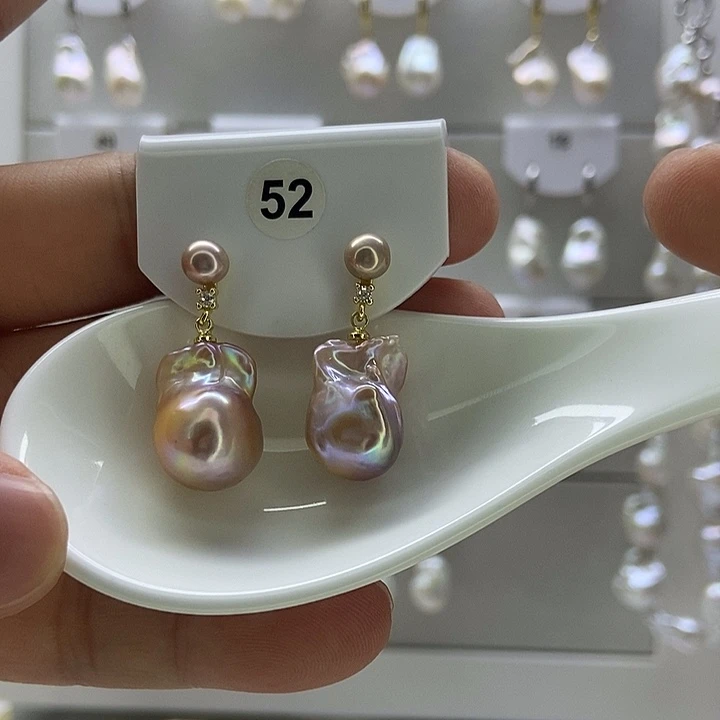 安***古淡水珍珠颈饰银S925镶嵌52