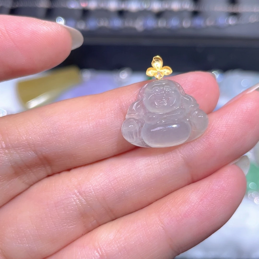 颈饰18K金镶嵌翡翠翡翠