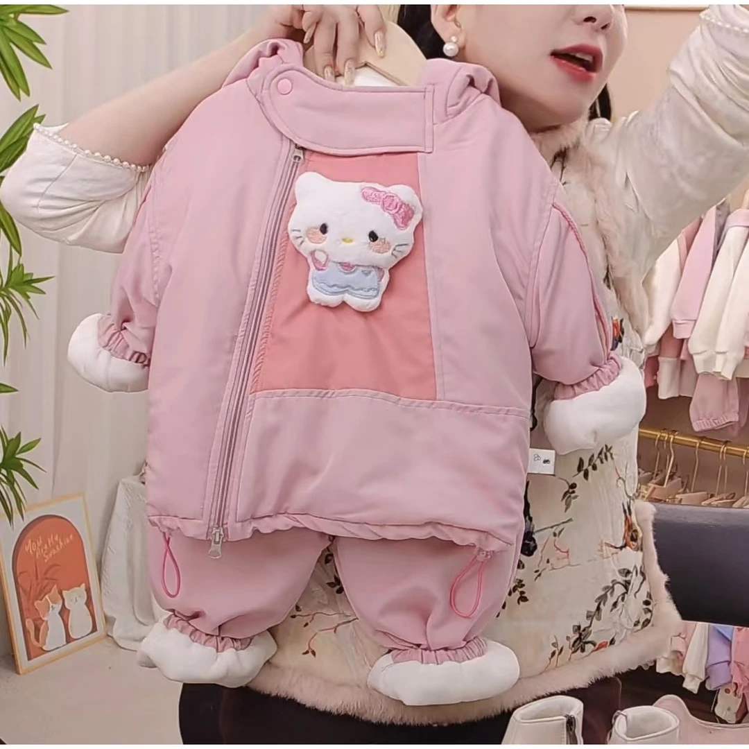 女童加绒套装秋冬款女孩加厚冬季衣服儿童洋气冬装