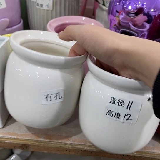 多肉绿植陶瓷花盆9.9包邮，有孔