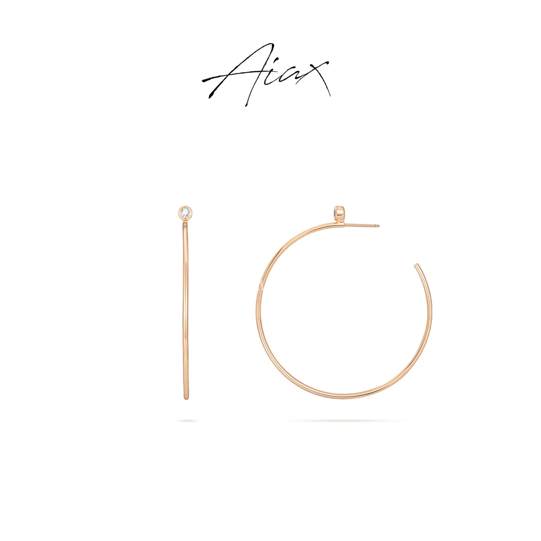 AIAX 流光风 高级感简约大气个性百搭C形圈圈耳环TSL1240