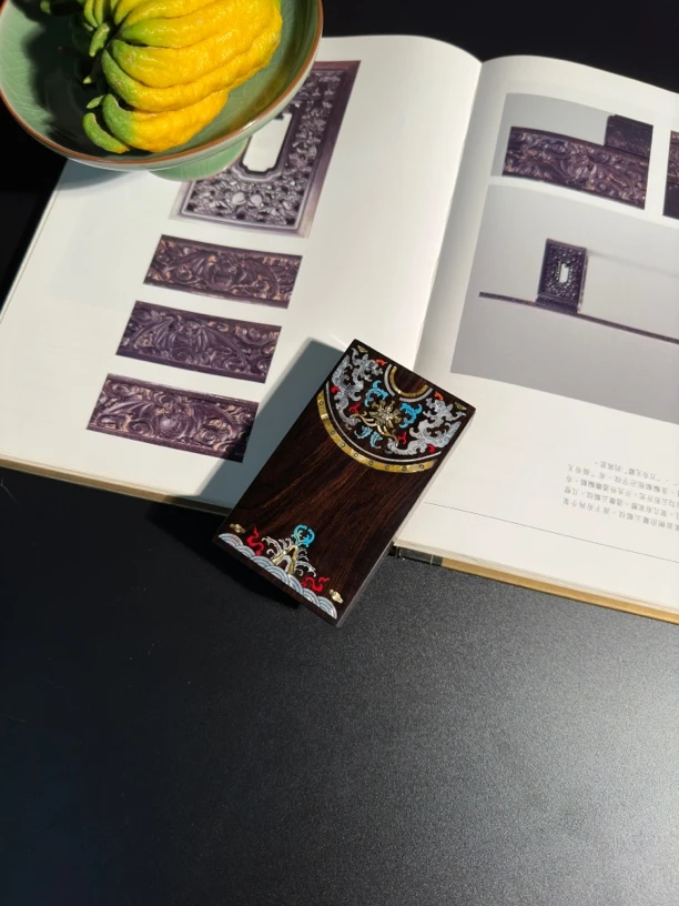 紫光檀镶嵌螺钿祥云瑞气（细）烟盒牙签盒牙线盒精致实用