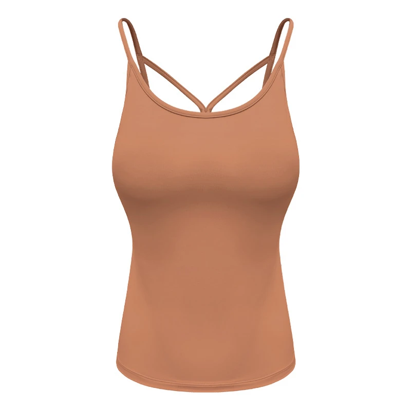 皇朝运动瑜伽服女镂空吊带背心透气排汗带胸垫健身服8612