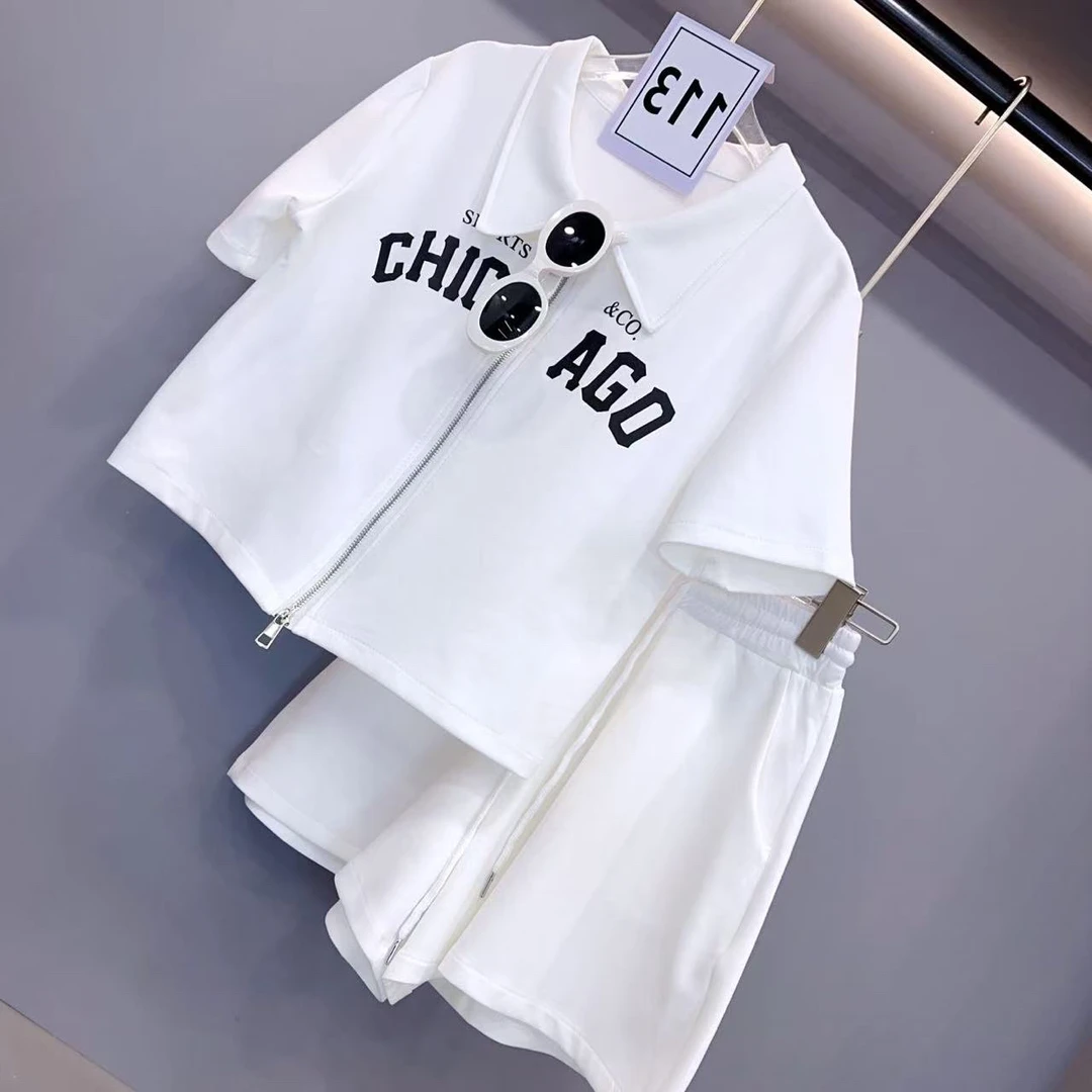 夏季时尚显瘦休闲运动两件套套装