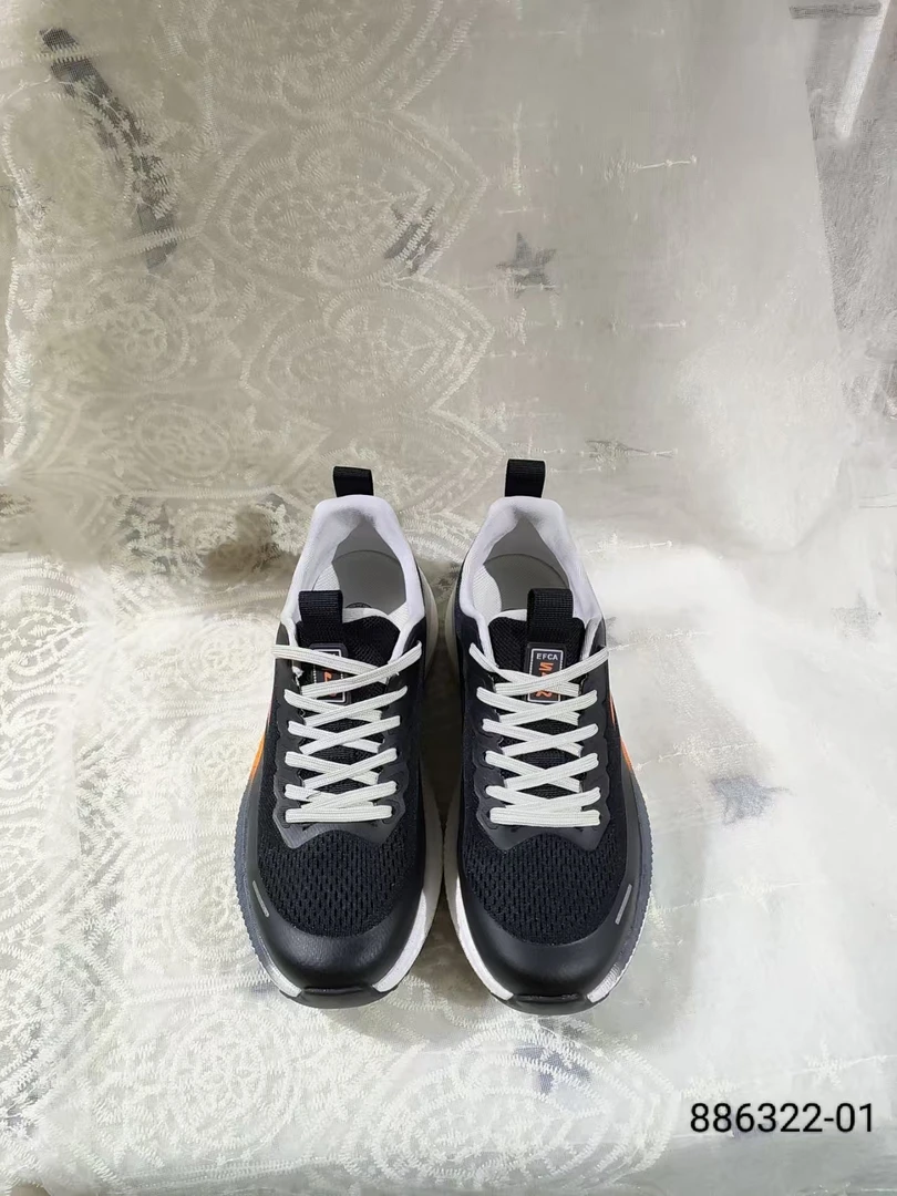 系带透气运动生活系列橡胶跑步鞋男鞋夏季网面时尚休闲