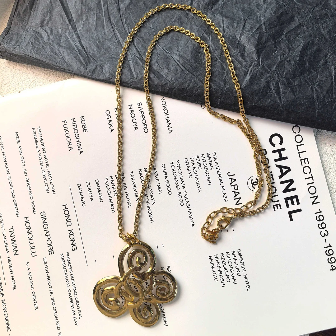 95新 Chanel/香奈儿 泡泡中古Chanel22S金色蝴蝶项链