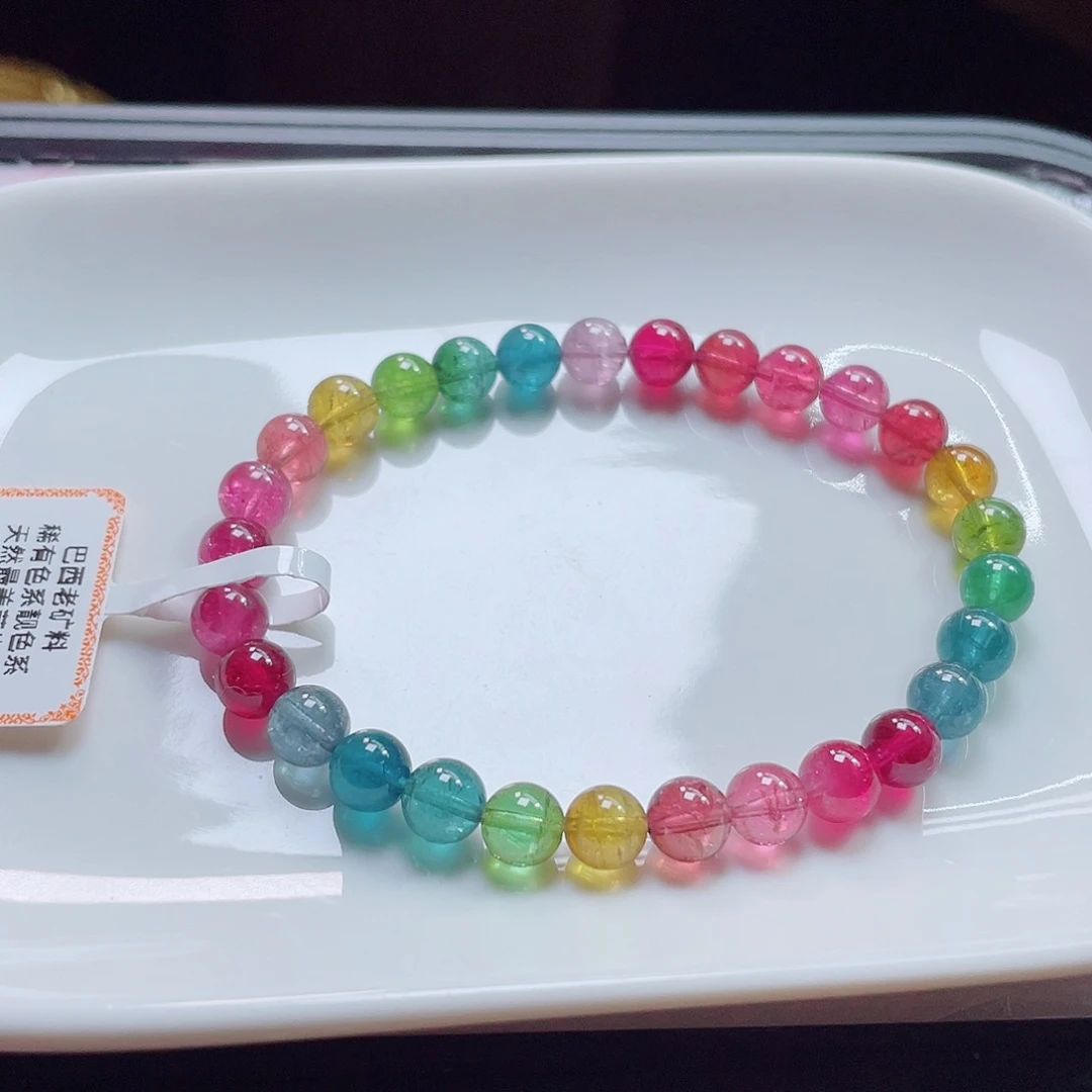 碧玺手链未镶嵌6.7mm左右