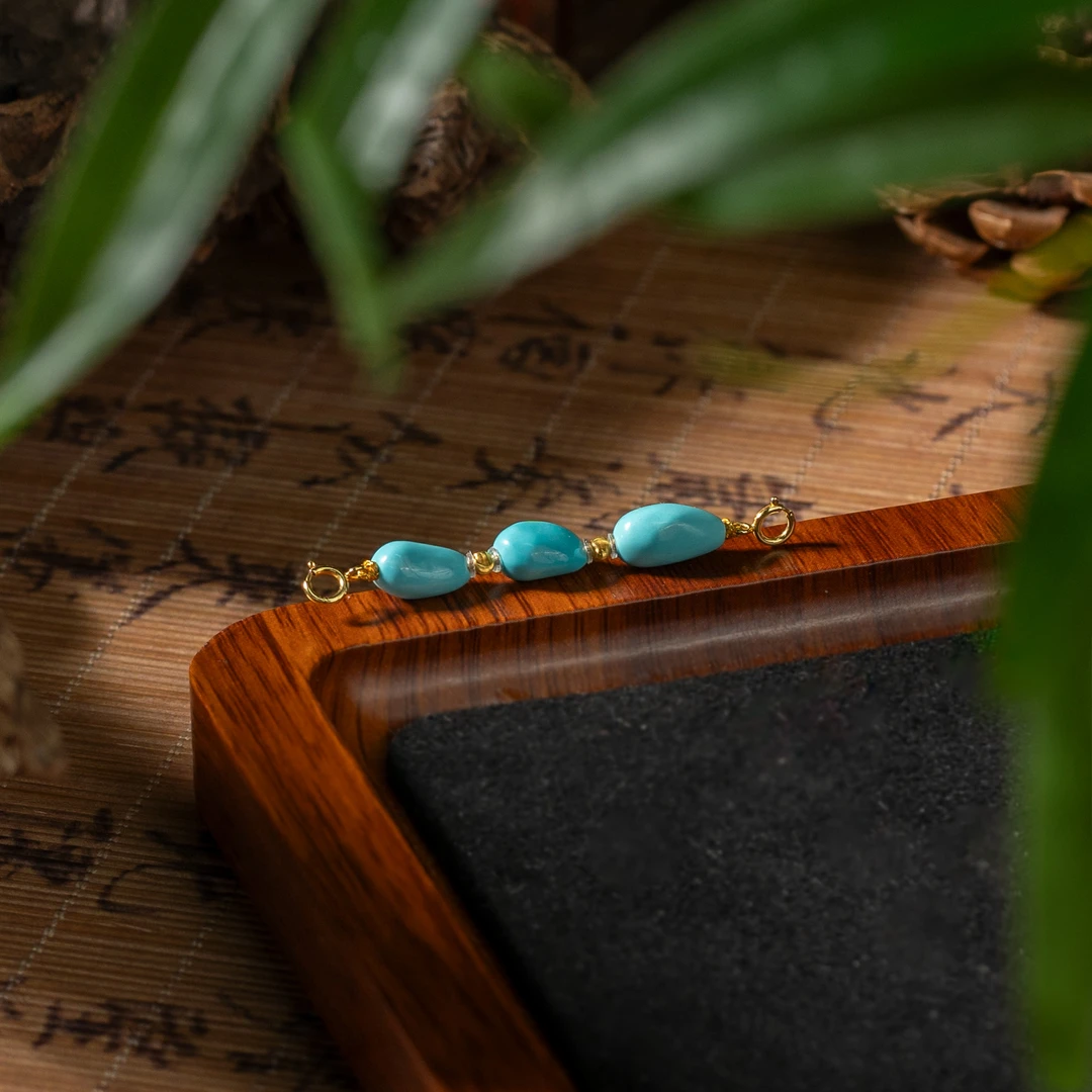 【世间臻宝】18K绿松石随型DIY延长链吊坠/5cm多样性发/Q1499/7