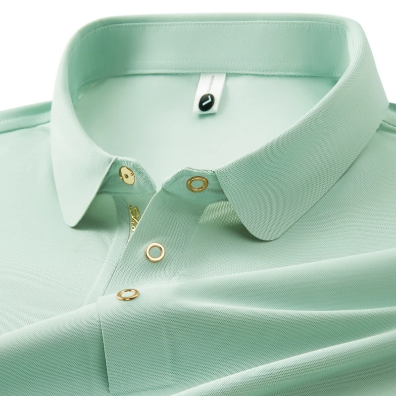 卢密洛布登夏季冰丝短袖POLO衫男无痕弹力商务休闲翻领T恤上衣薄