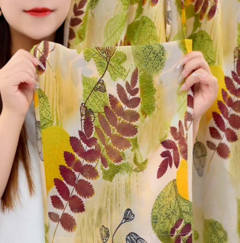 【3D烫花】花间丝绸2025新款高腰垂直冰丝凉感透气阔腿裤c078冰冰