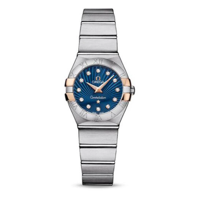 99新 Omega/欧米茄 星座24mm 内钻 蓝盘 女士腕周