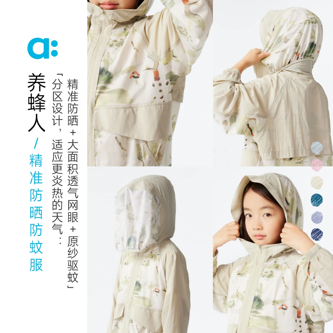 allblu幼岚【养蜂人 精准防晒防蚊服】儿童防晒25夏新款外套【83】