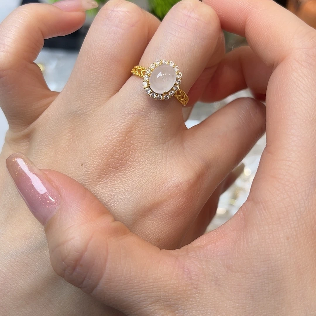 翡翠银S925镶嵌戒指