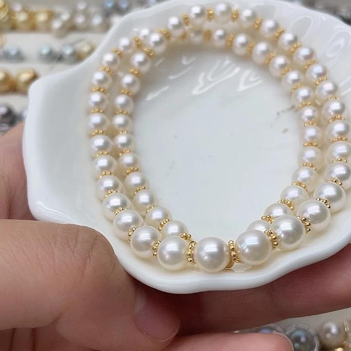 海水珍珠银S925镶嵌项链