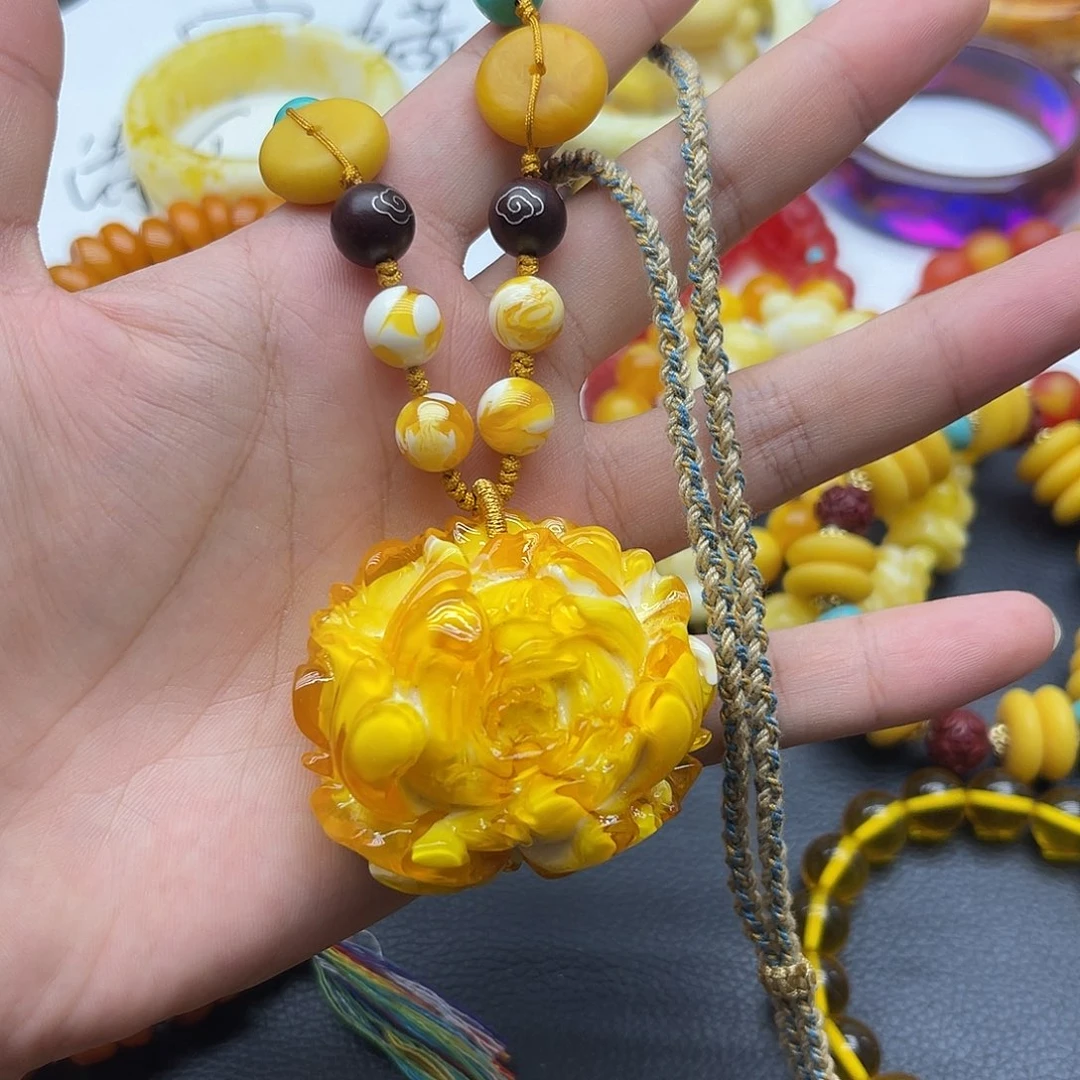花开富贵牡丹花吊坠