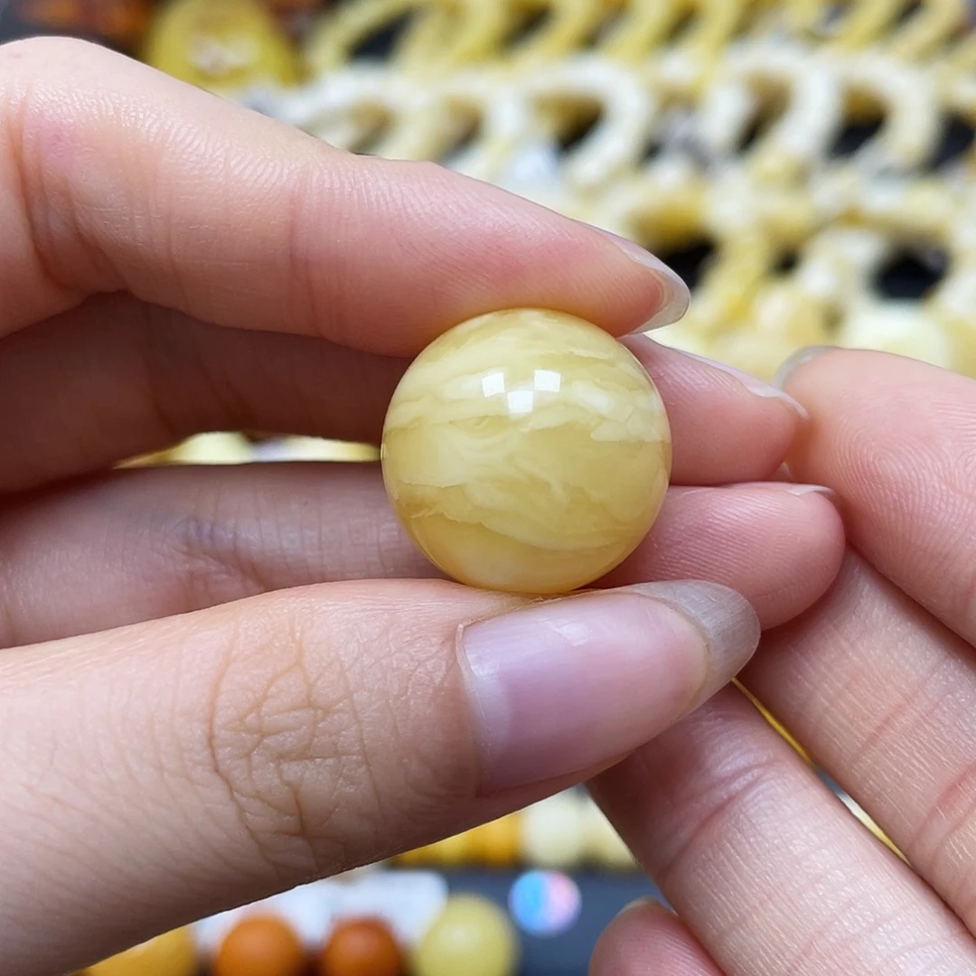 未镶嵌蜜蜡裸石圆珠18.4mm