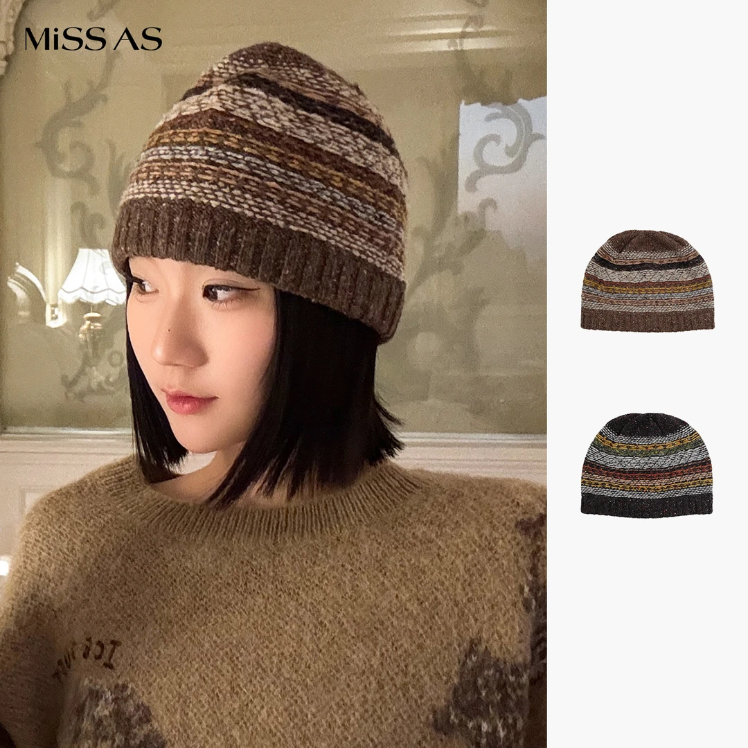 【埃觅索】多重对话系列民族风提花针织保暖冷帽子25秋冬潮牌新款