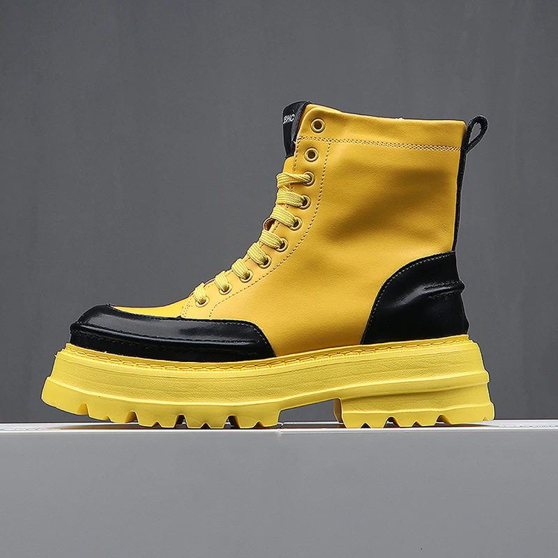 真皮马丁靴男2025新款高帮鞋设计师款特色春秋透气拉链短靴欧美风