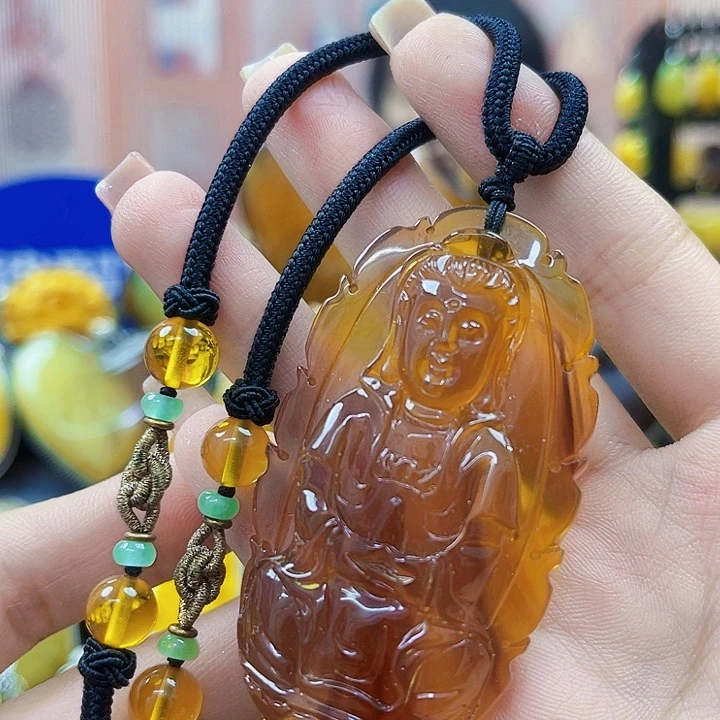 琥珀未镶嵌颈饰吊坠