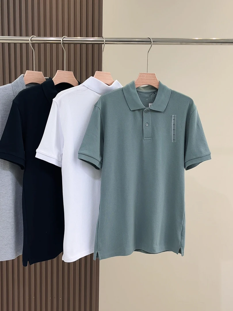 凉感夏季男士速干弹力纯色短袖POLO衫简约百搭休闲T恤4色