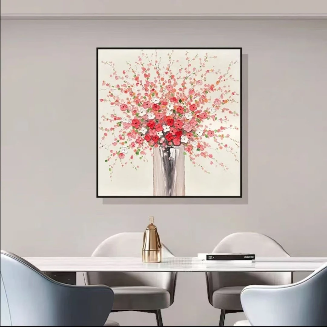 【春日繁花】砂岩材质现代抽象花卉装饰画玄关餐客厅卧室沙发背景墙