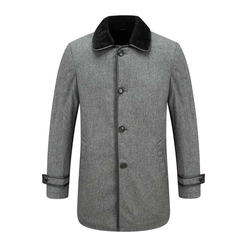 SL72仕东秋冬男式毛呢直排扣保暖防风外套 灰