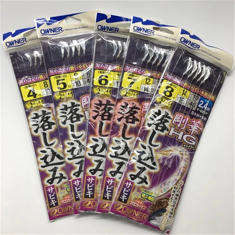OWNER欧纳刚华串钩 F-6257日本进口彩色船海钓2.4米成品线组36257