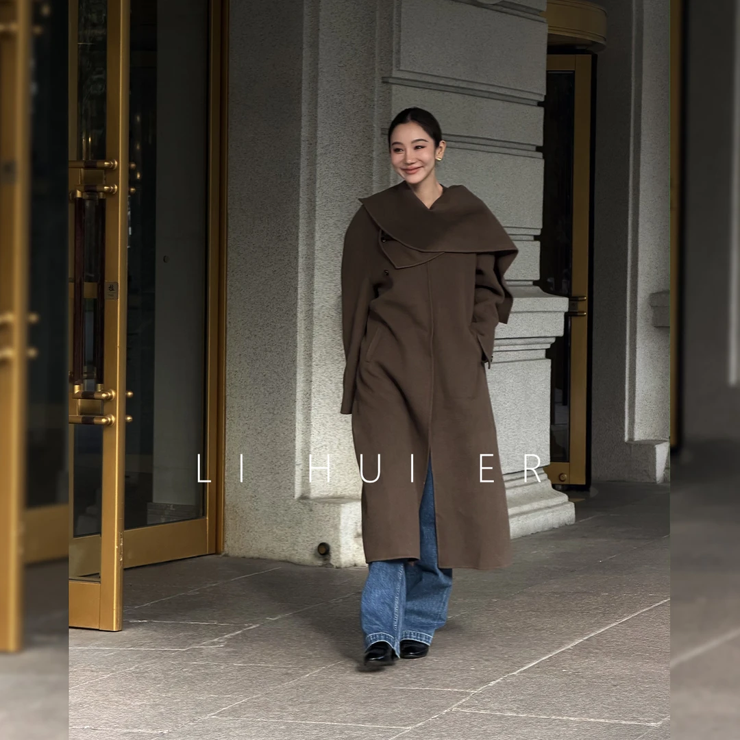 LiHuiEr李慧儿【原野素】 冬款极简轻奢设计师款大衣外套LL025839