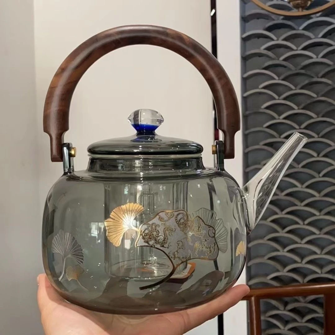 电陶炉耐热玻璃耐高温一体茶壶水壶蒸煮煮茶提梁壶1500毫升大容量