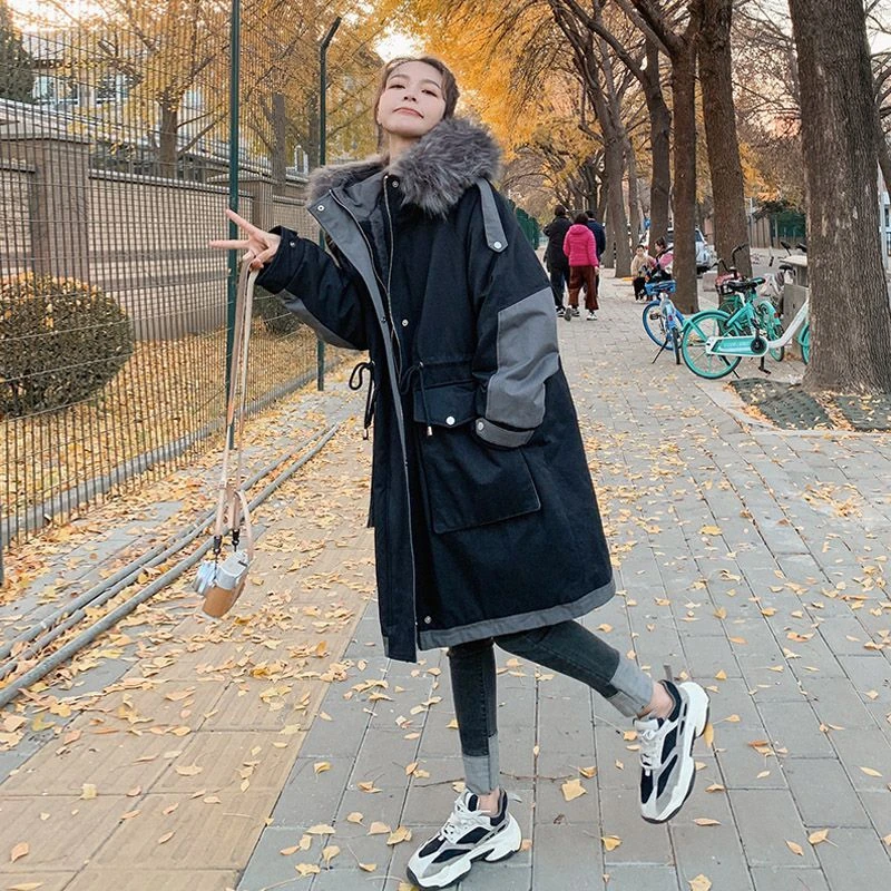 特大码300斤胖mm派克服棉衣2022年冬款棉服中流行时尚潮牌女装