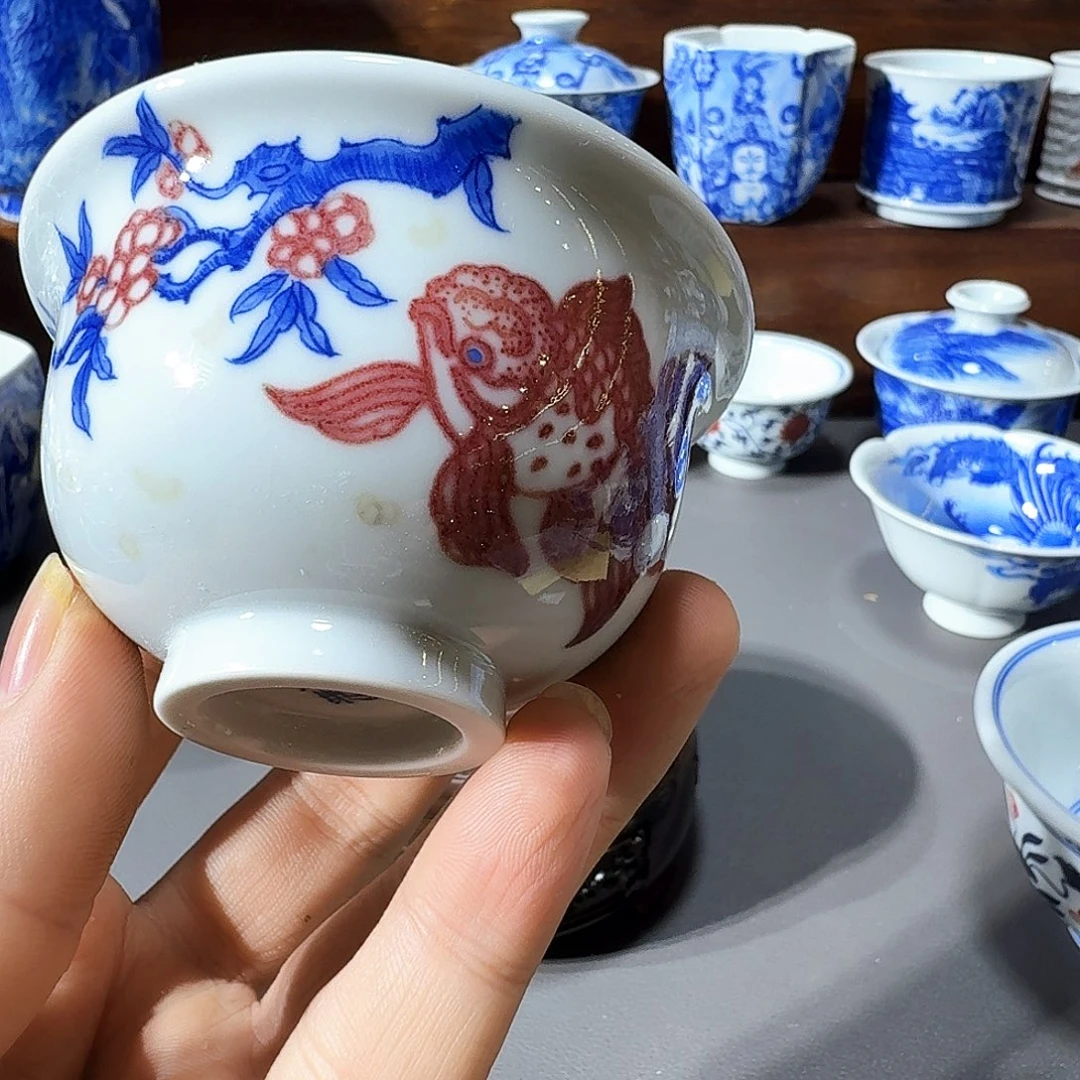 泥塑主人杯手工手绘微瑕