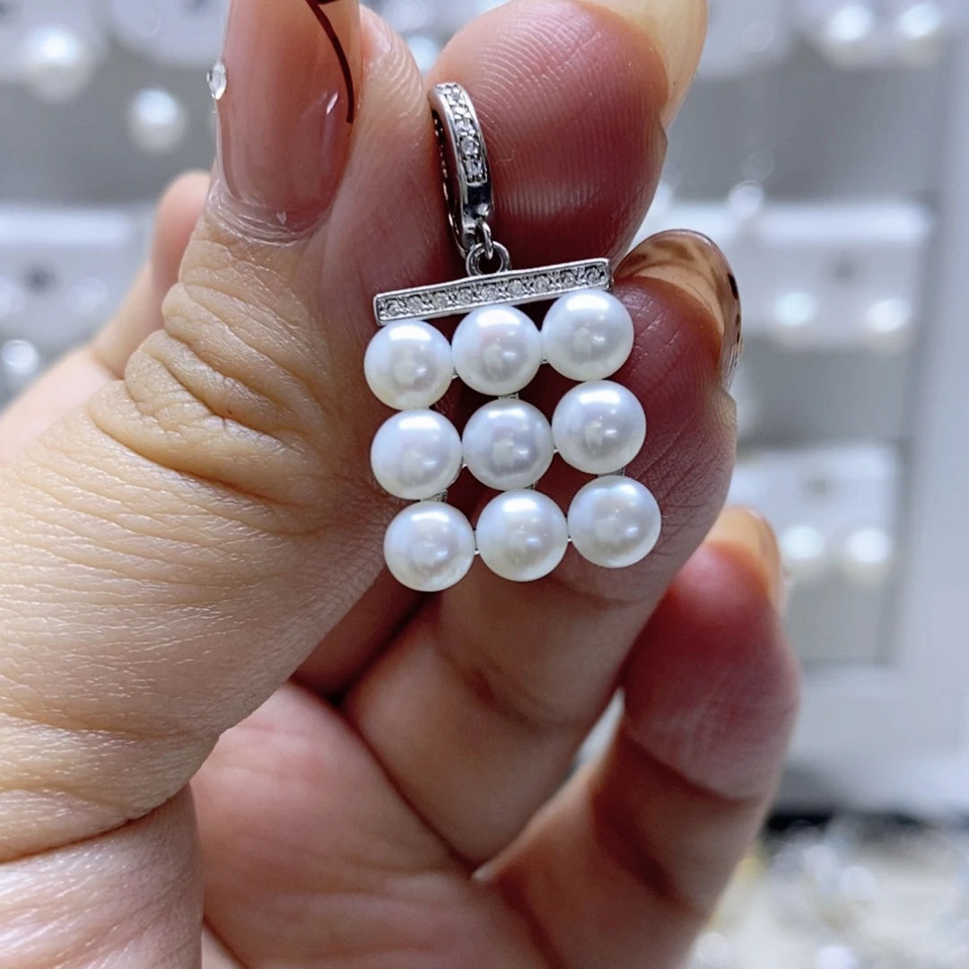 淡水珍珠耳饰银S925镶嵌