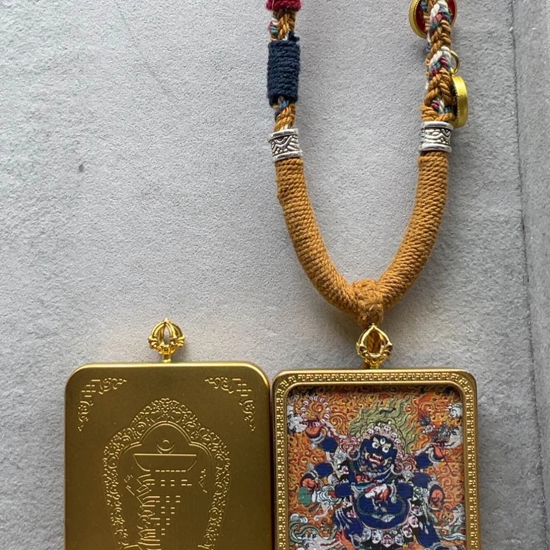 吊坠努****?铜单面大黑天绳子10