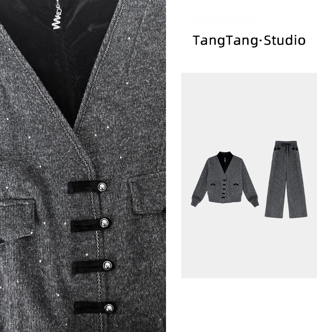 【TangTang·Studio】中灰套装百搭时尚气质休闲套装-113512