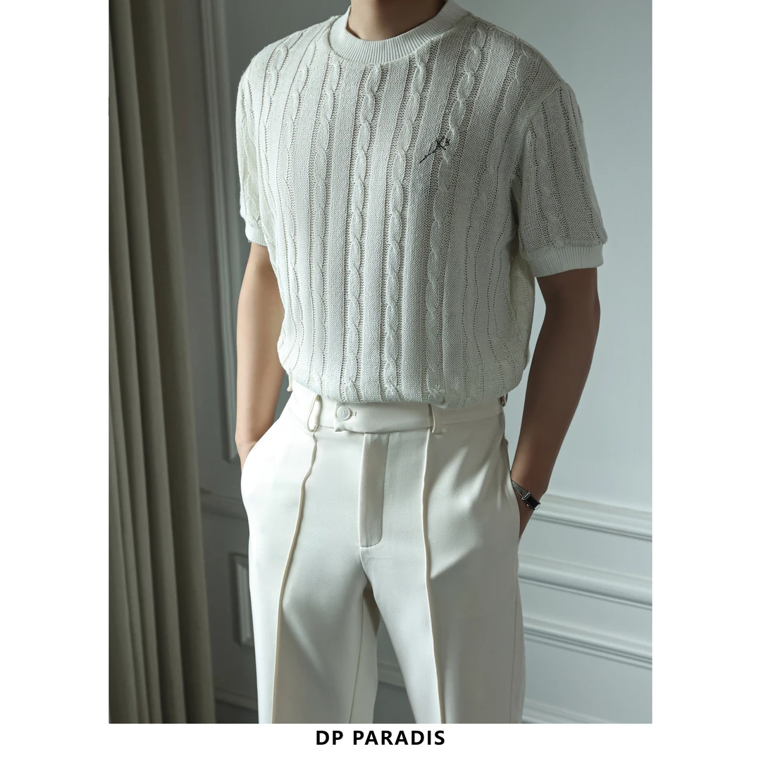 DP PARADIS 澳洲羊毛复古老钱奢级玫瑰刺绣T恤