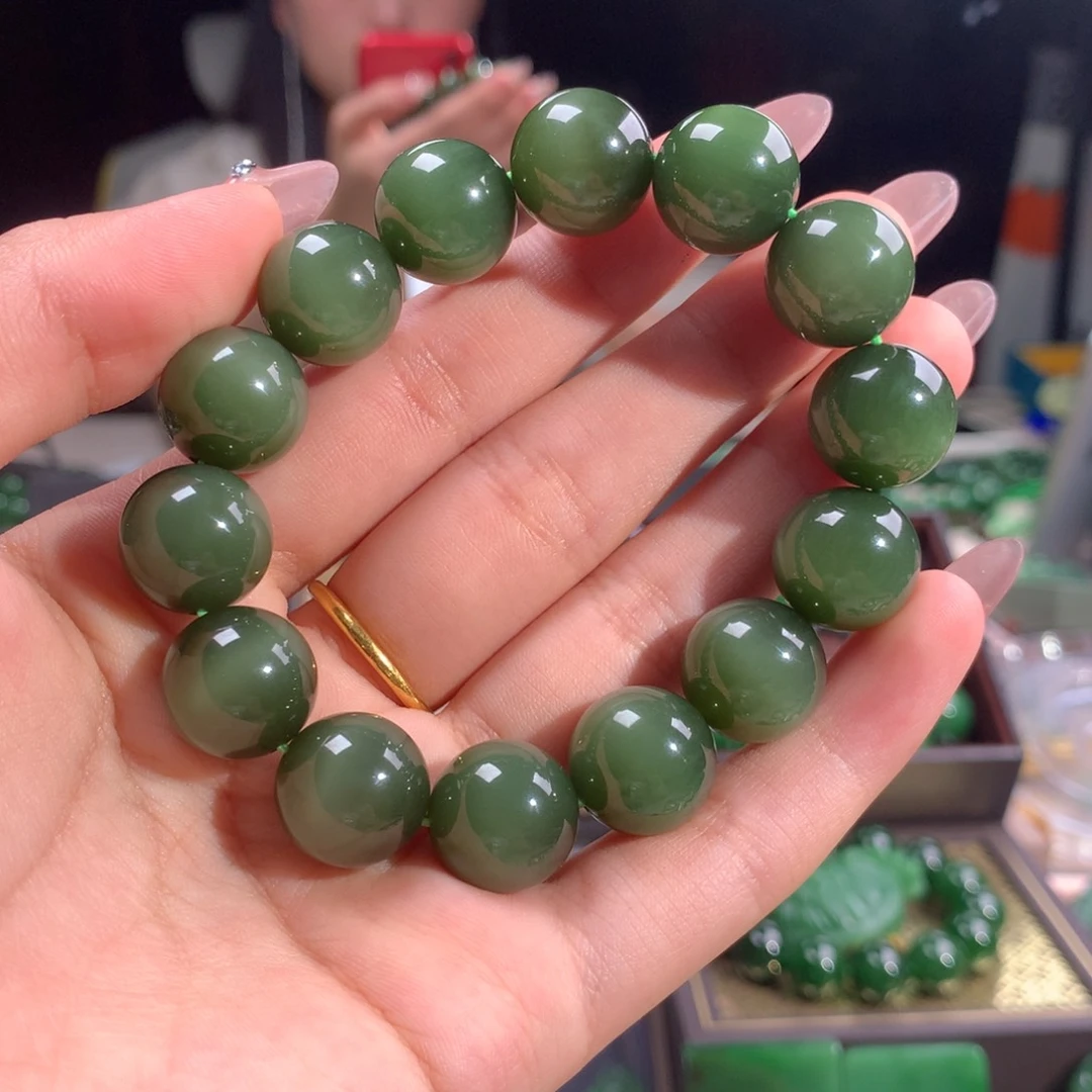 手链未镶嵌和田玉（碧玉）