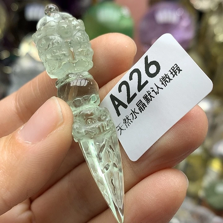 水晶天然水晶降魔杵摆件未镶嵌