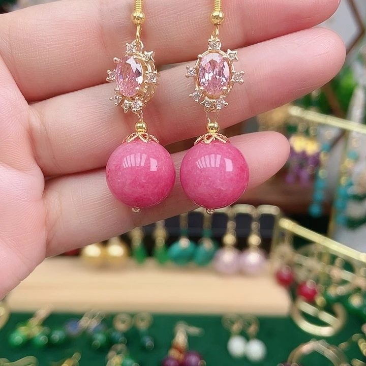 合金石英质玉耳饰