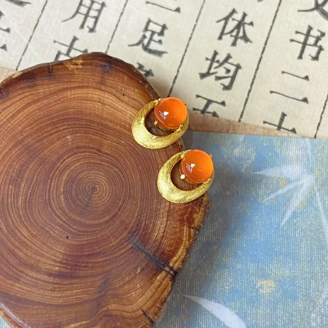 Y南红耳钉  ZSA028BDJ080