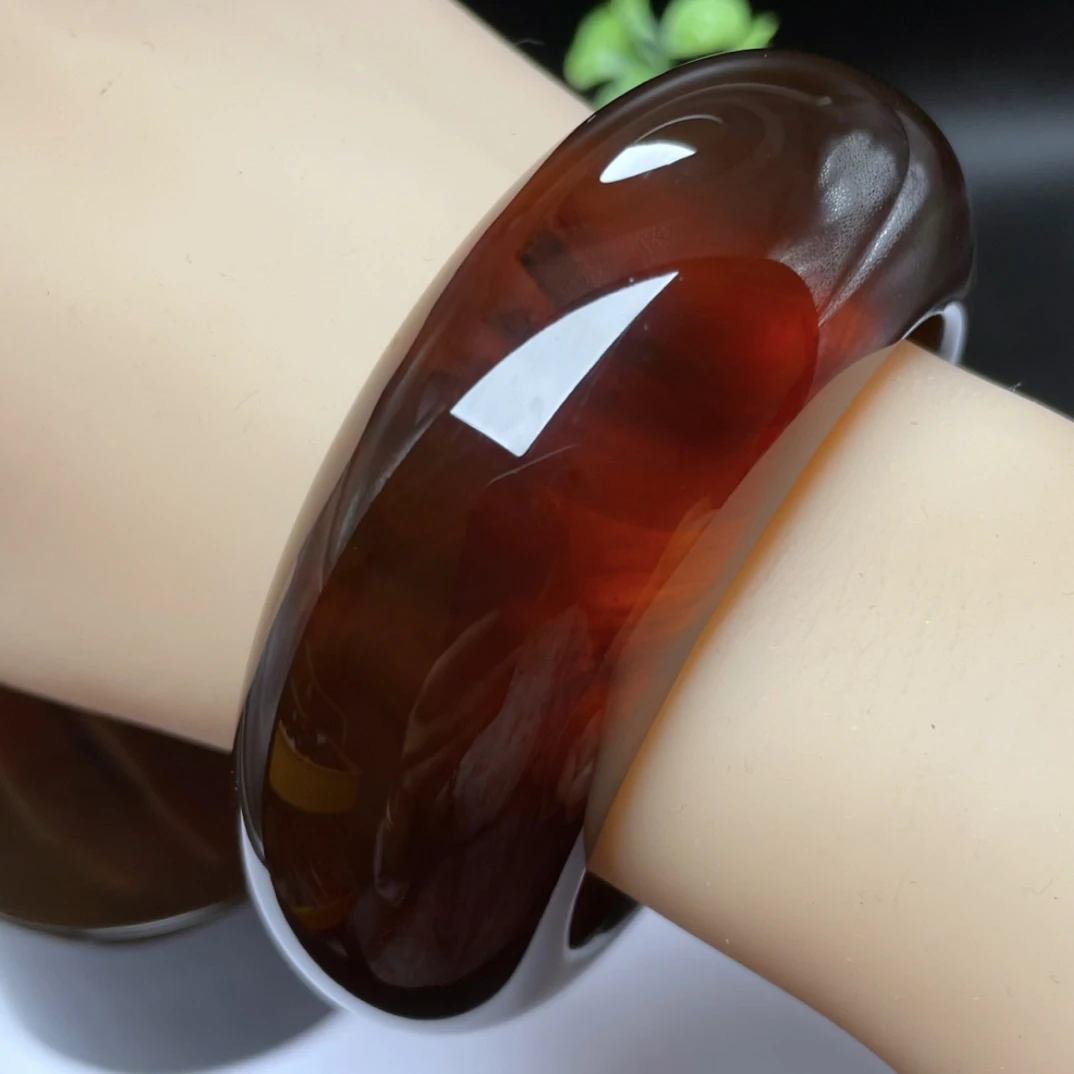 【李氏珠宝】精品60.5圈18.6宽紫罗兰红蜜手镯高端大气妖娆特色