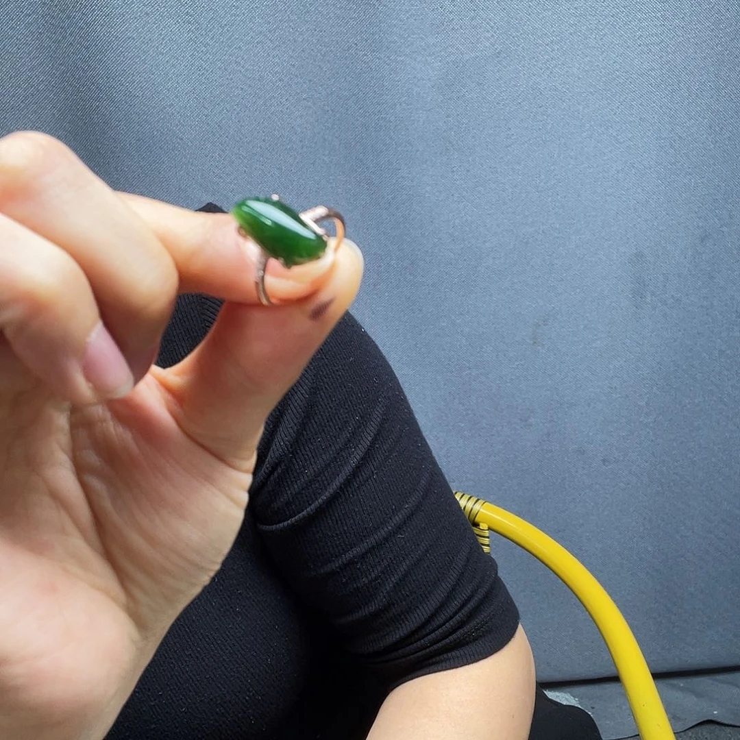 和田玉银S925镶嵌戒指