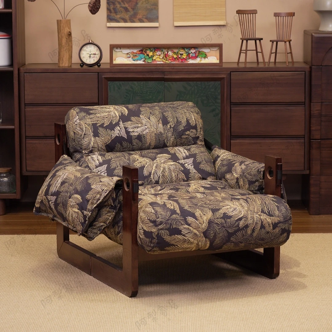 新中式沙发椅阳台家用单人椅书房椅看书茶几椅定制实木客厅椅